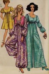 8254 SIMPLICITY 1969 SHORT - LONG SLEEVE PANTDRESS 2 LENGTHS, BOLERO PATTERN 12, BUST 34"